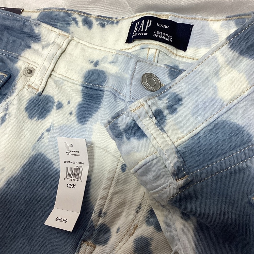 NWT GAP 12/31 Legging Skimmer Tie-Dye Denim - Picture 9 of 13
